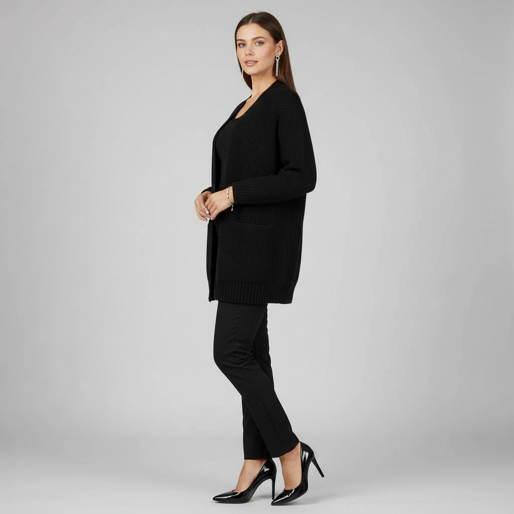 Cozy Long Black Cardigan | Women's Cardigan Sweater