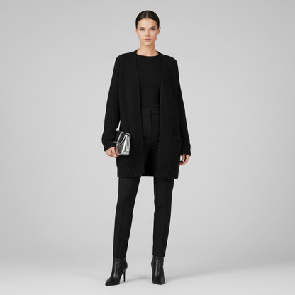 Cozy Long Black Cardigan | Women's Cardigan Sweater