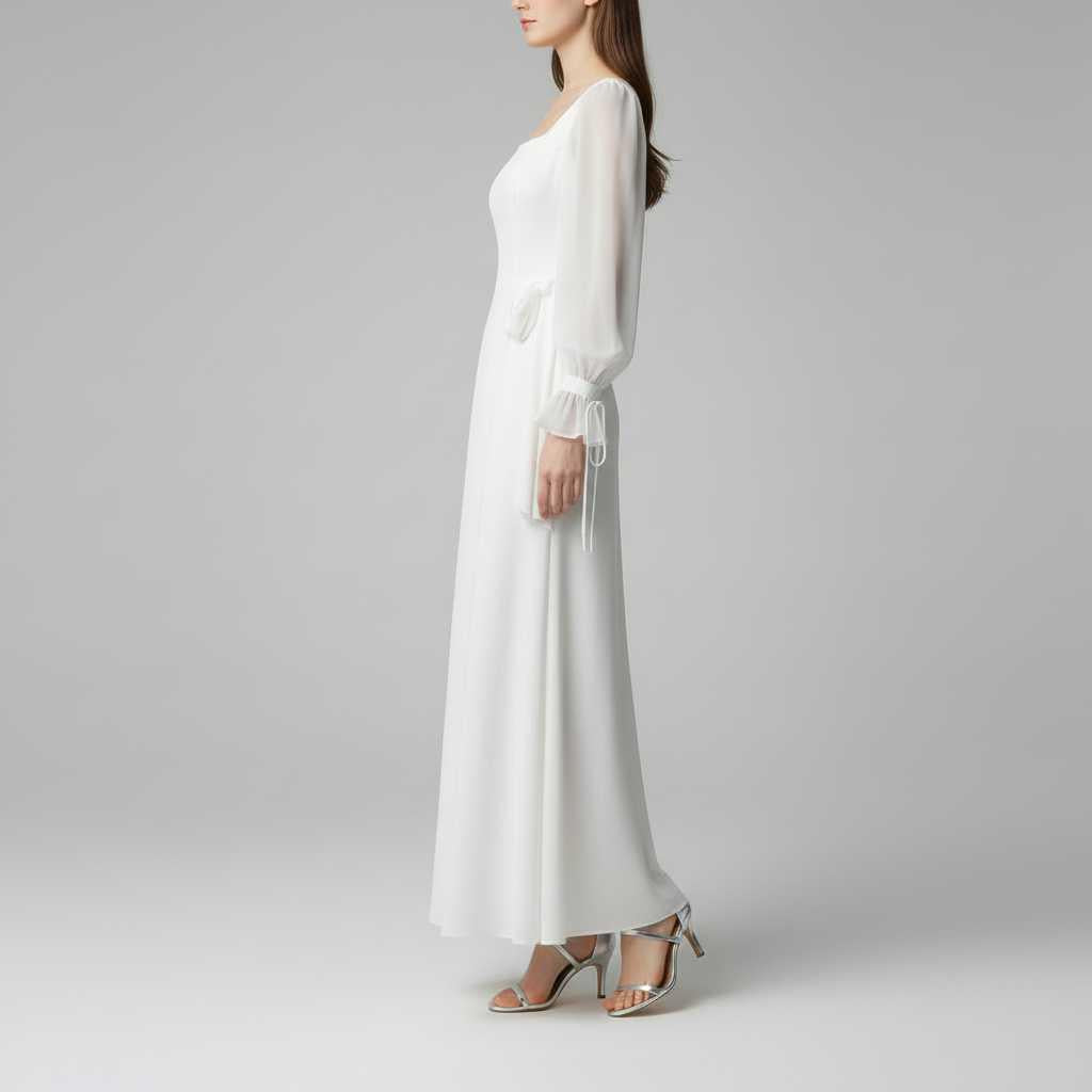 Elegant Maxi Dress | Women's Long Sleeve Wedding Guest Dress