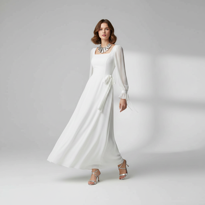 Elegant Maxi Dress | Women's Long Sleeve Wedding Guest Dress