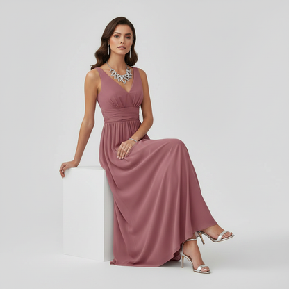 Sleeveless V-Neck Maxi Dress | Long Dresses for Women