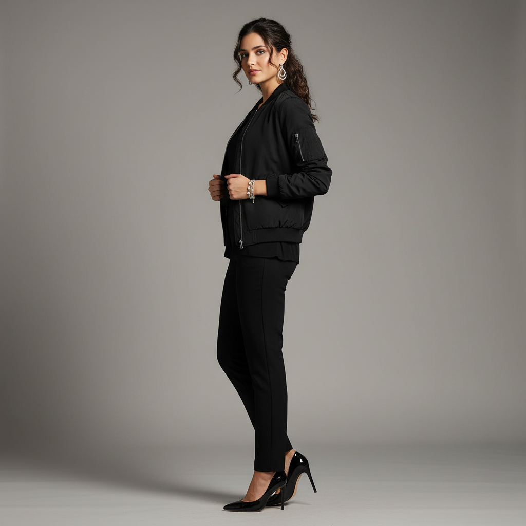 Women's Short Bomber Jacket | Stylish Zip-Up Outerwear