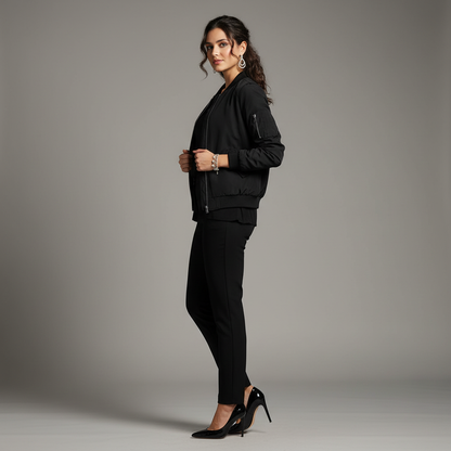 Women's Short Bomber Jacket | Stylish Zip-Up Outerwear