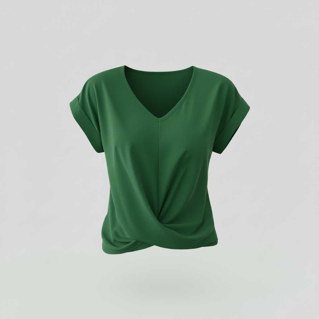 Women's V-Neck Twist Top | Casual Blouse for Summer