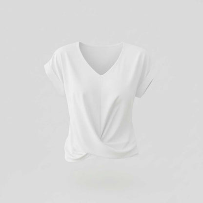 Women's V-Neck Twist Top | Casual Blouse for Summer