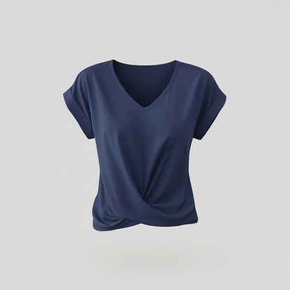Women's V-Neck Twist Top | Casual Blouse for Summer
