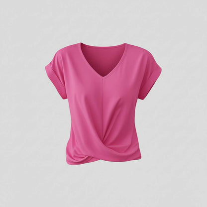Women's V-Neck Twist Top | Casual Blouse for Summer