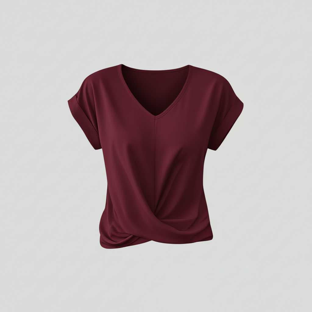 Women's V-Neck Twist Top | Casual Blouse for Summer