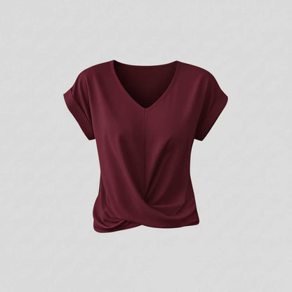 Women's V-Neck Twist Top | Casual Blouse for Summer