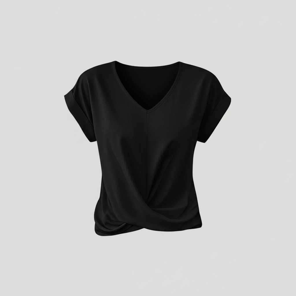 Women's V-Neck Twist Top | Casual Blouse for Summer