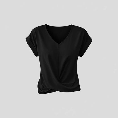 Women's V-Neck Twist Top | Casual Blouse for Summer
